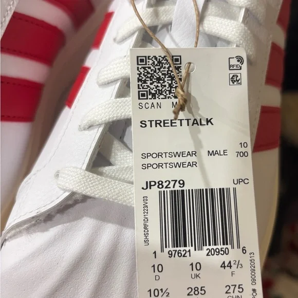 NWT Adidas Streettalk Sneakers White/Red Men’s 10.5 JP8279 - Picture 2 of 5